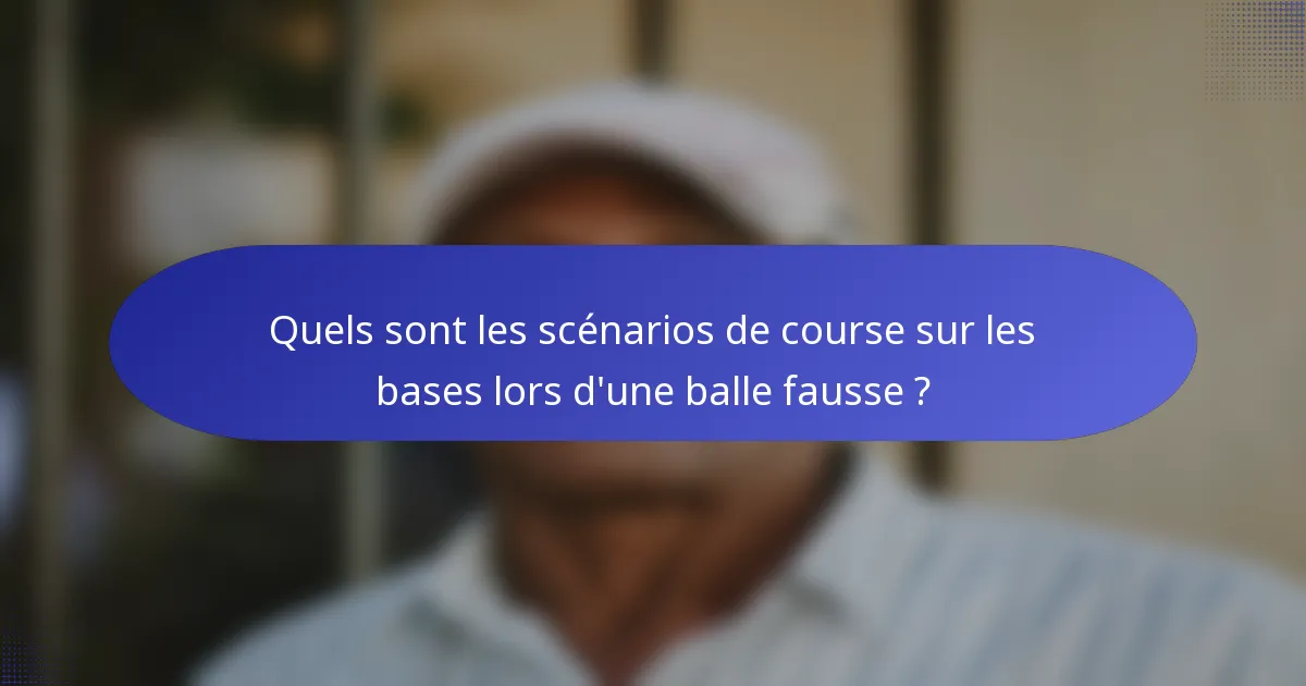 Quels sont les scénarios de course sur les bases lors d'une balle fausse ?